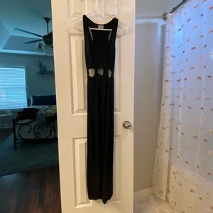 Black Maxi dress with cutout detail.